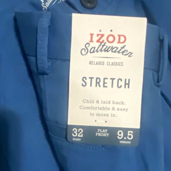 Izod saltwater stretch Blue Men's Shorts NWT - Picture 5 of 8
